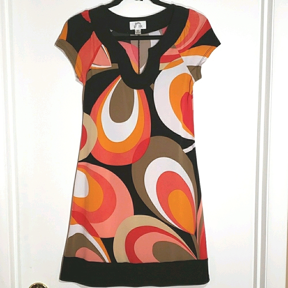 Sweet Storm Bold Color Fun Design Midi Dress * Med